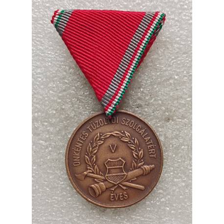 Hongrie : Médaille d'ancienneté chez les Sapeurs Pompiers de 5 ans
