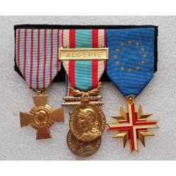 Croix du Combattant - Maintien de l'Ordre agrafe Algérie - Combattant européen - Sapeurs Pompiers 25ans