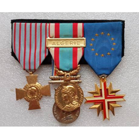 Croix du Combattant - Maintien de l'Ordre agrafe Algérie - Combattant européen - Sapeurs Pompiers 25ans