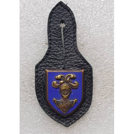 Ecole d'Application de l'Arme Blindée Cavalerie (EAABC) écu émail sur cuir