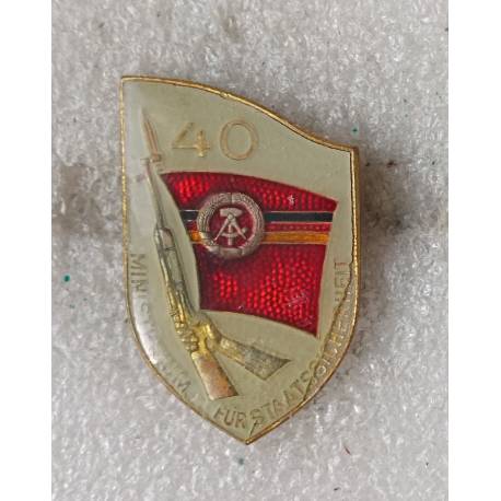 RDA : insigne de la STASI 40 ans de service