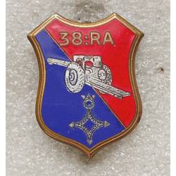 38e Régiment d'Artillerie - 1ère Batterie émail  attache soudée