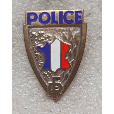 POLICE insigne de képi (carte de France tricolore)