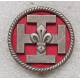 Scouts de France (insigne rond) sur cuir rouge PIONNIER