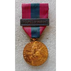 Médaille de la Défense Nationale classe bronze avec agrafe Troupes de Marine