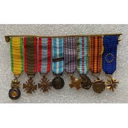 Barrette 8 décorations réductions 2e Guerre Mondiale et T.O.E.