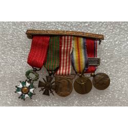 Barrette 5 décorations réductions 1ère Guerre Mondiale